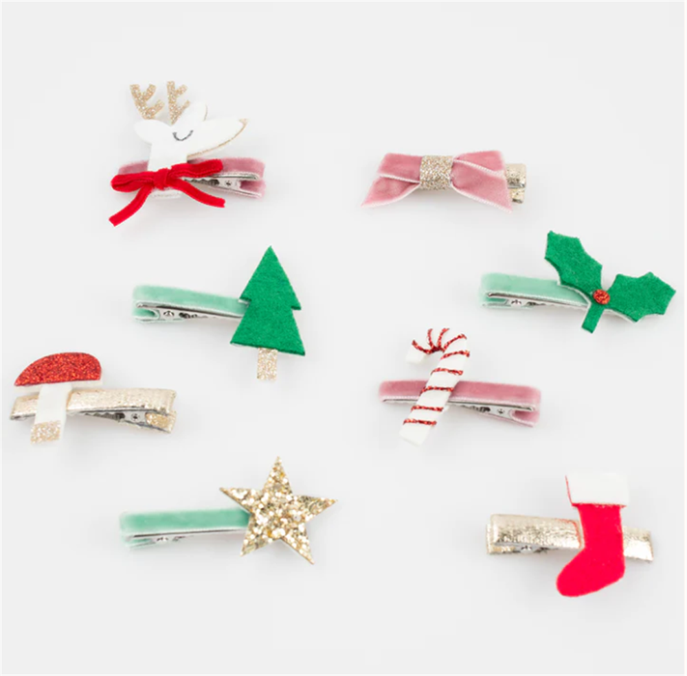 Meri Meri - Christmas Icon Hair Clips - Yeni Yıl Motifli Tokalar (8'li) Gizden Gelenler