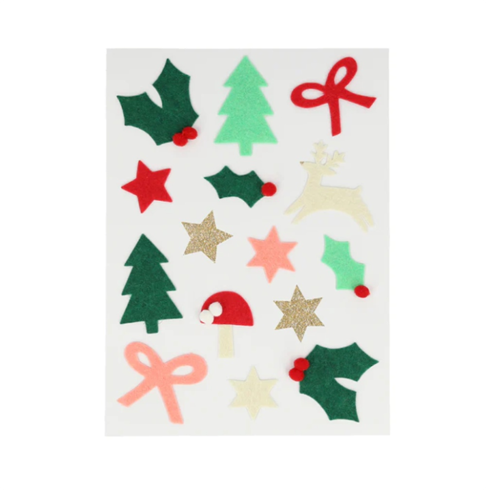 Meri Meri - Felt Christmas Icon Stickers - Yeni Yıl Motifli Çıkartmalar (4'lü) Gizden Gelenler