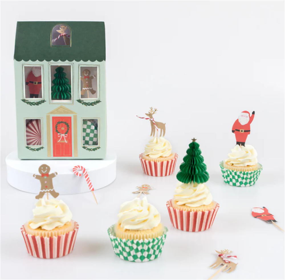 Meri Meri - Festive House Cupcake Kit - Yeni Yıl Evi Cupcake Kit (24'lü) Gizden Gelenler