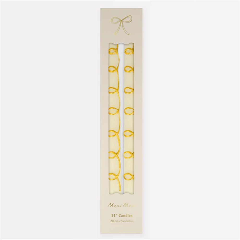 Meri Meri - Gold Swirl Taper Candles - Altın Kıvrımlı Mumlar (2'li) Gizden Gelenler