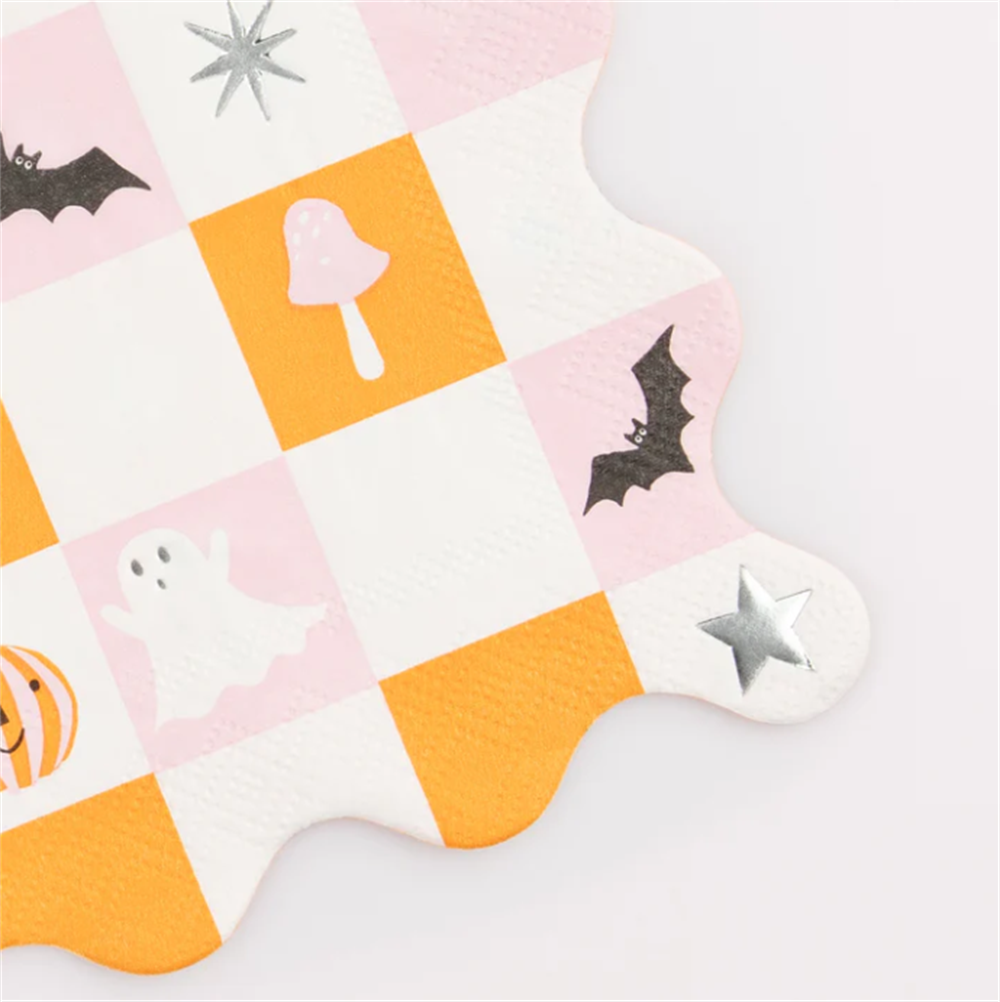 Meri Meri - Groovy Halloween Icon Large Napkins - Cadılar Bayramı Karakterli Peçeteler (L) (16'lı) Gizden Gelenler