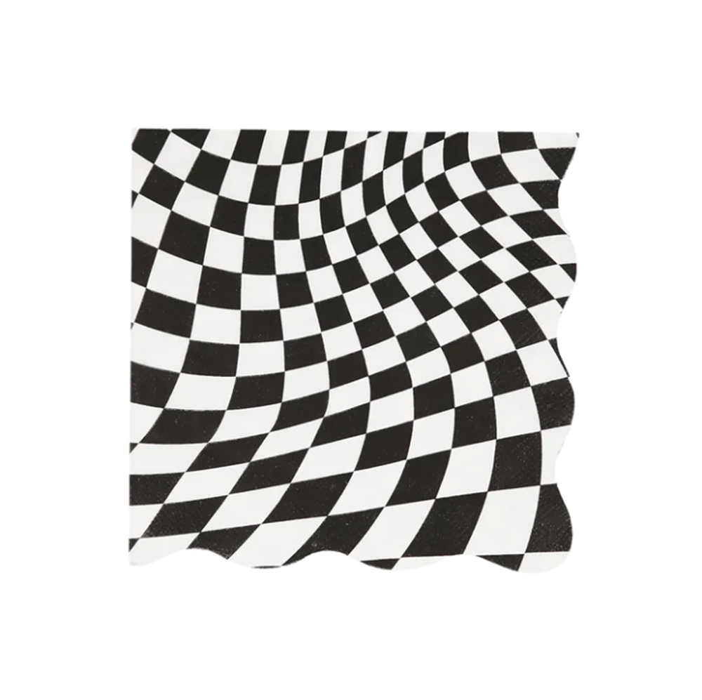 Meri Meri - Halloween Checker Large Napkins - Cadılar Bayramı Damalı Peçeteler (L) (16'lı) Gizden Gelenler