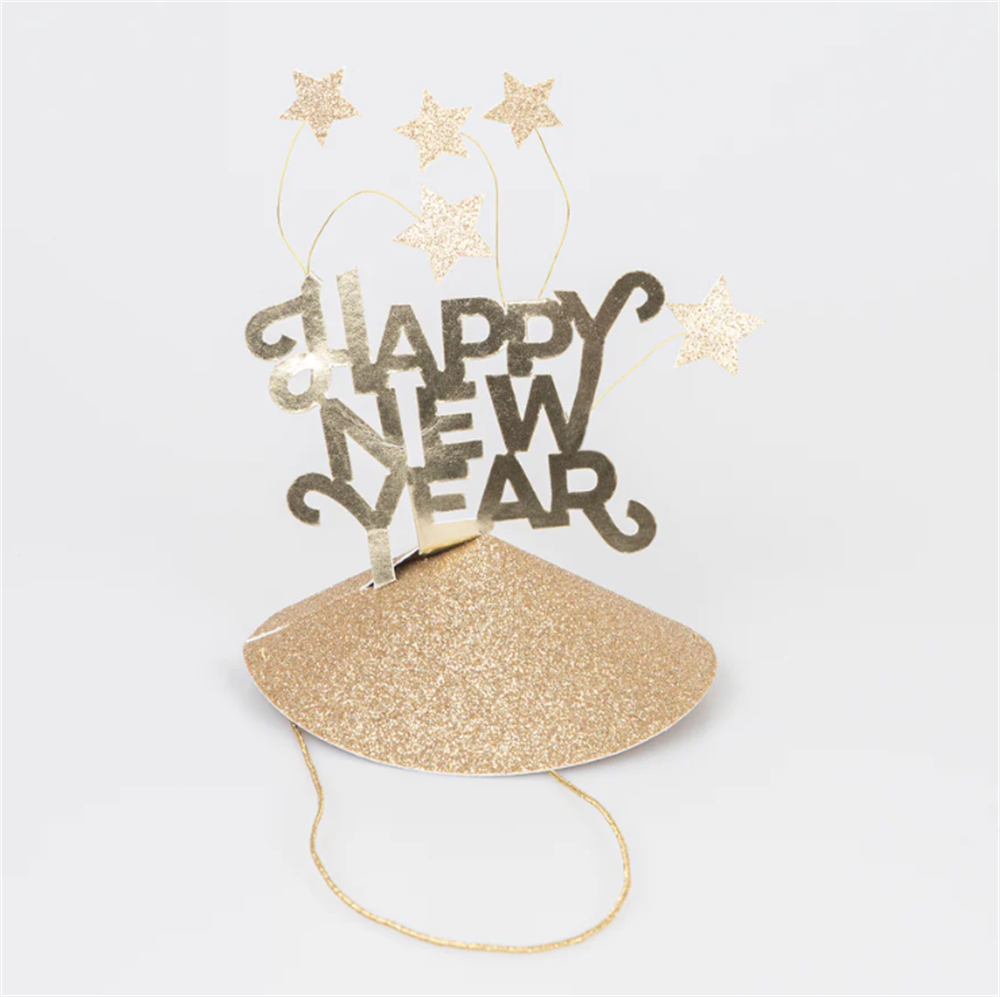 Meri Meri - Happy New Year Party Hats - Happy New Year Parti Şapkaları (6'lı) Gizden Gelenler