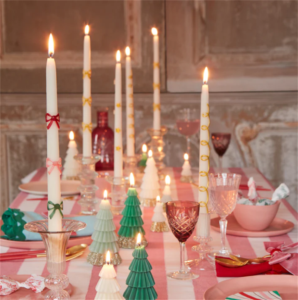 Meri Meri - Ivory Tree Candles - Krem Renk Ağaç Mumlar (3'lü) Gizden Gelenler