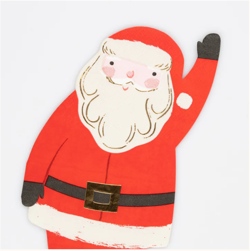 Meri Meri - Jolly Christmas Santa Napkins - Noel Baba Peçeteler (16'lı) Gizden Gelenler