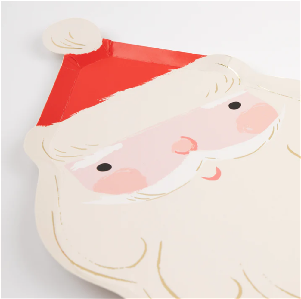 Meri Meri - Jolly Christmas Santa Plates - Noel Baba Tabaklar (8'li) Gizden Gelenler