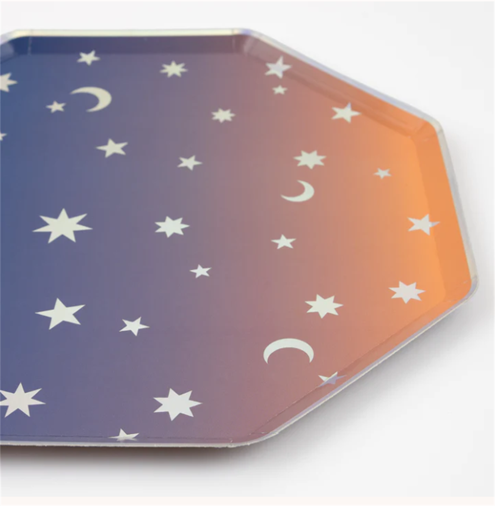 Meri Meri - Making Magic Star Dinner Plates - Make Magic Yıldızlı Tabaklar (L) (8'li) Gizden Gelenler