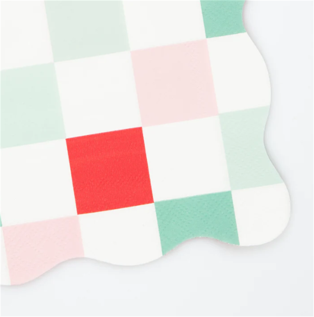 Meri Meri - Multi Check Large Napkins - Kareli Peçeteler (L) (16'lı) Gizden Gelenler