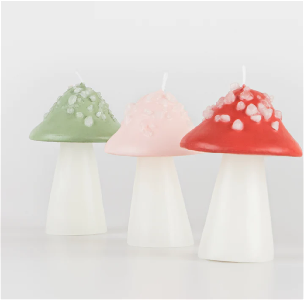 Meri Meri - Mushroom Candles - Mantar Mumlar (3'lü) Gizden Gelenler