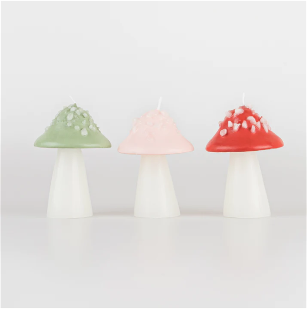 Meri Meri - Mushroom Candles - Mantar Mumlar (3'lü) Gizden Gelenler