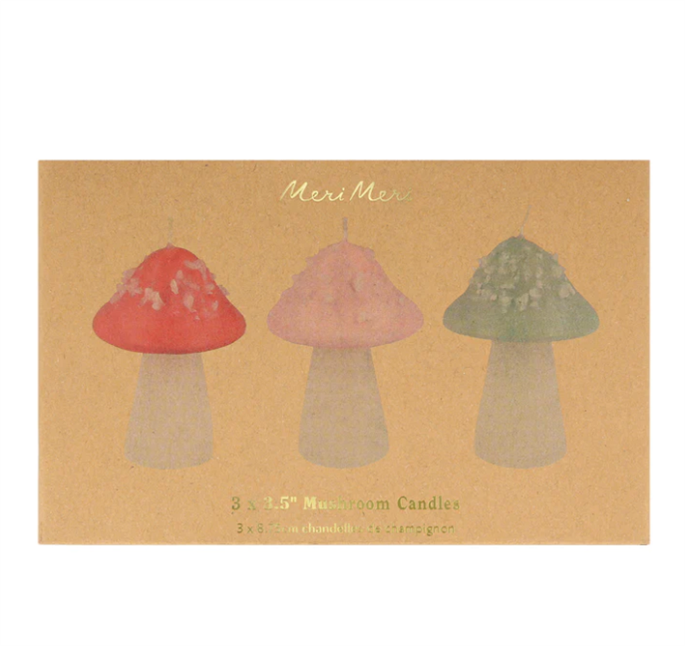 Meri Meri - Mushroom Candles - Mantar Mumlar (3'lü) Gizden Gelenler