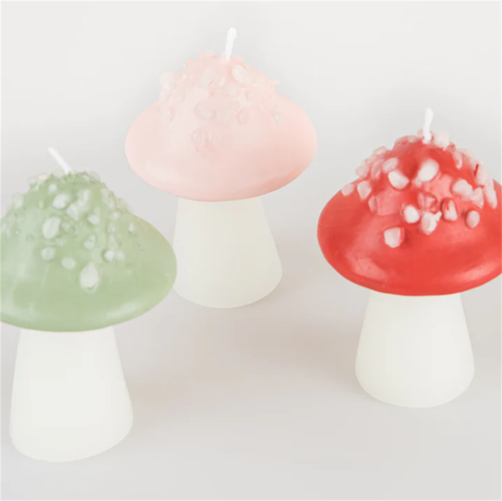 Meri Meri - Mushroom Candles - Mantar Mumlar (3'lü) Gizden Gelenler