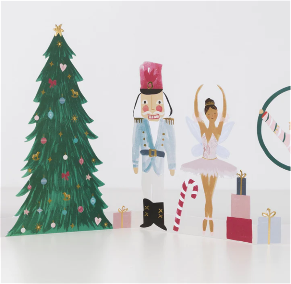 Meri Meri - Nutcracker Concertina Card - Nutcracker Tebrik Kartı Gizden Gelenler
