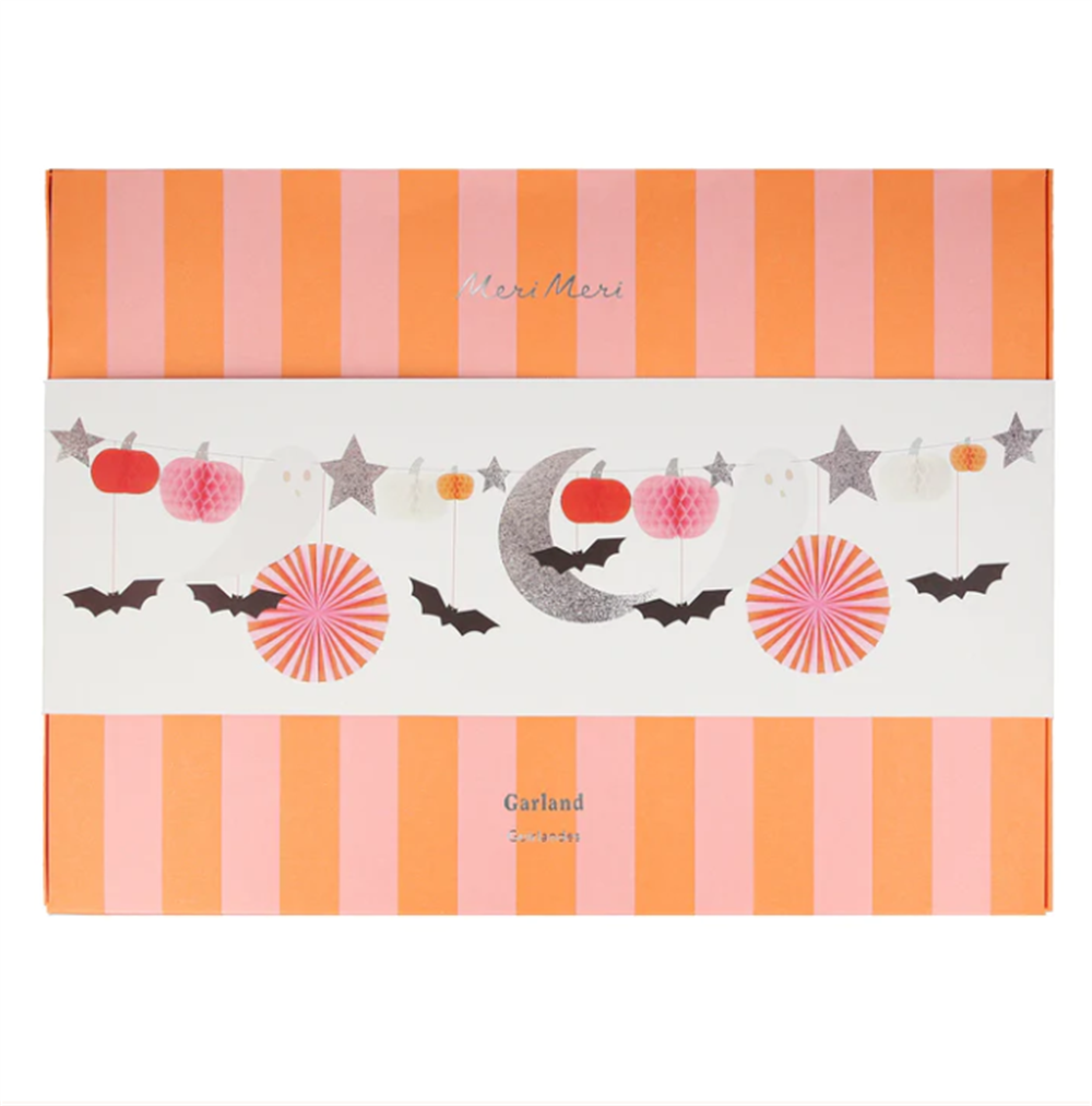 Meri Meri - Pastel Honeycomb Halloween Garland - Halloween Pastel Tonlar Asılan Süs Gizden Gelenler