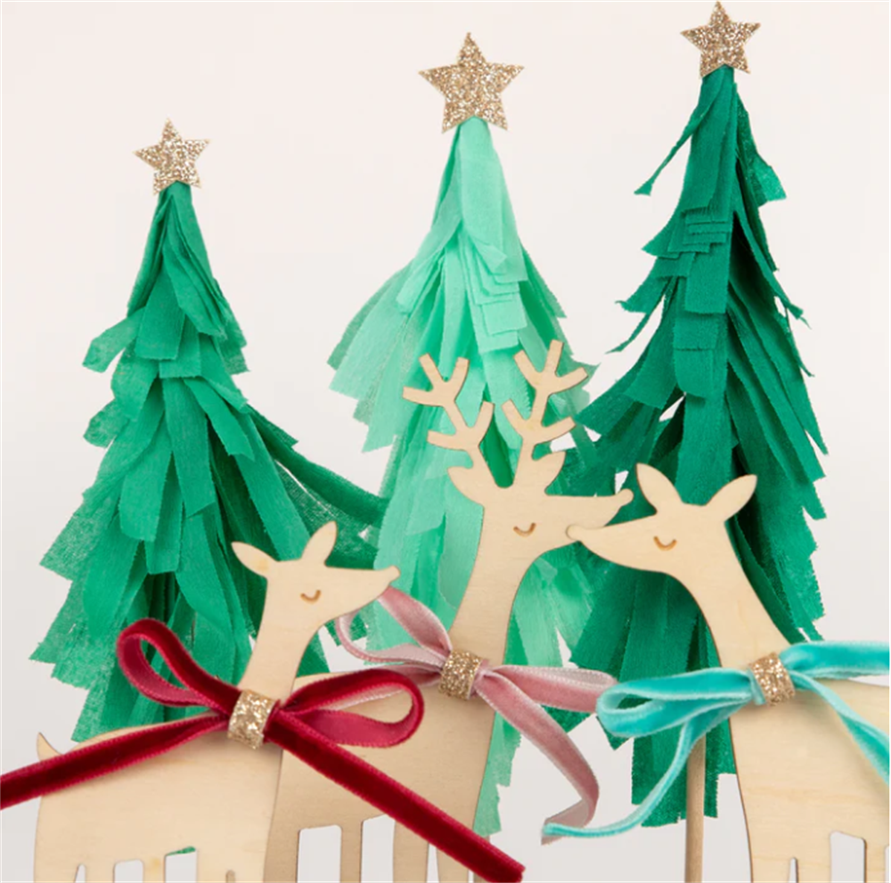 Meri Meri - Reindeer Family Cake Toppers - Ren Geyikleri Ailesi Pasta Süsü Gizden Gelenler