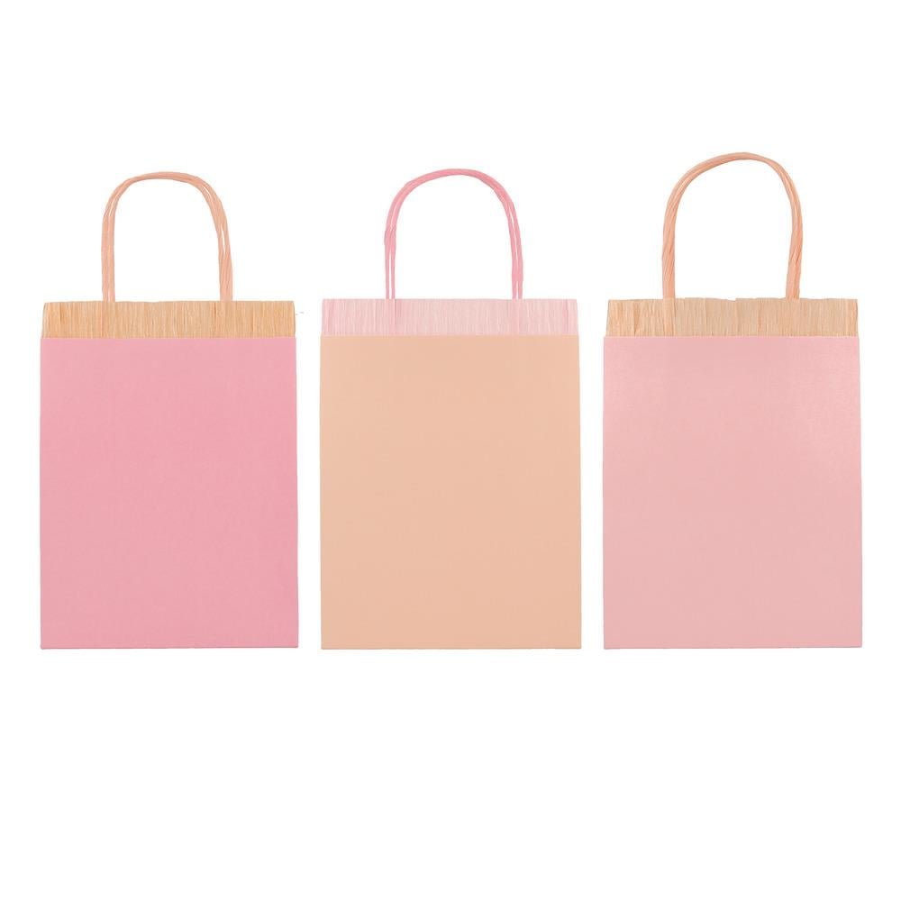 Meri Meri - Pink Fringe Party Bags - Pembe Püsküllü Hediye Çantaları (8'li) Hediye Çantaları