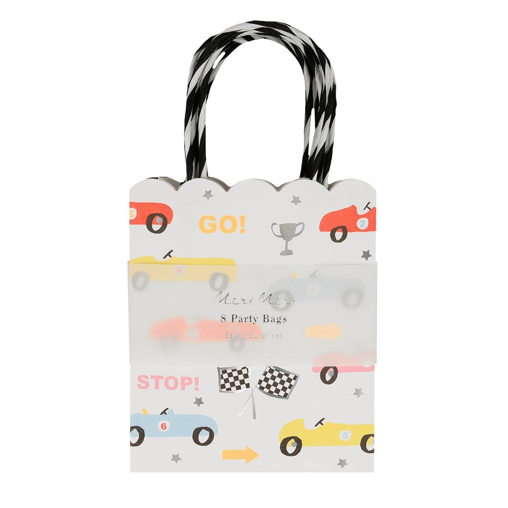 Meri Meri - Race Car Party Bags - Yarış Arabaları Parti Çantaları - 8'li Hediye Çantaları