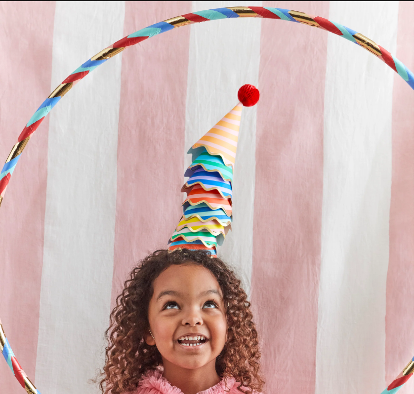 Meri Meri - Stripe Party Hats - Çizgili Hediye Çantaları (8'li) Hediye Çantaları