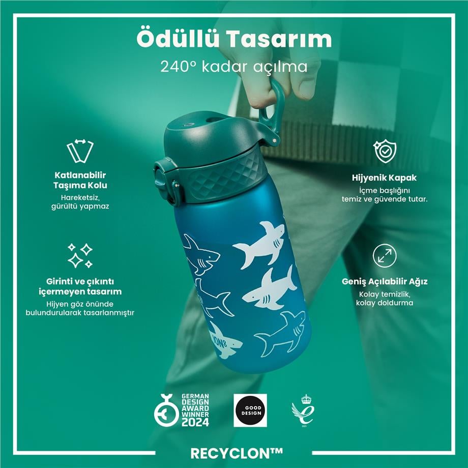 ION8ION8 - Çocuk Suluk - Köpekbalığı - 350 ml - Sızdırmaz - BPA İçermeyenI8RF350PBSHARK