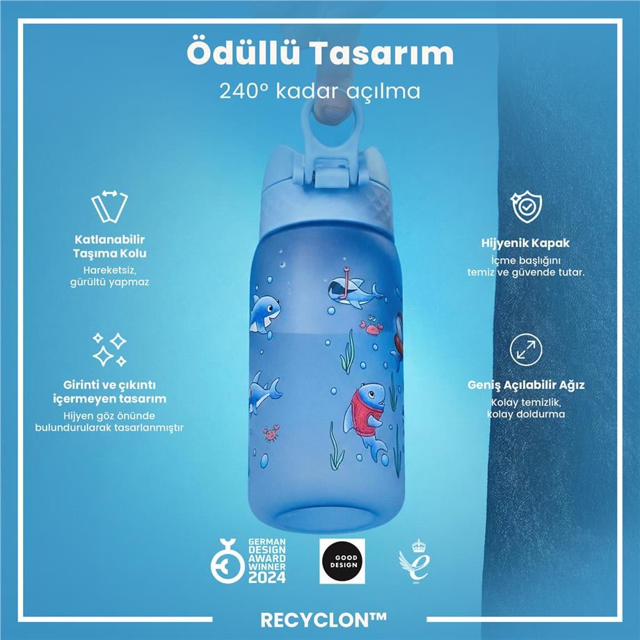 ION8ION8 - Çocuk Suluk - Mavi Köpekbalığı - 350 ml - Sızdırmaz - BPA İçermeyenI8RF350PABSHARK