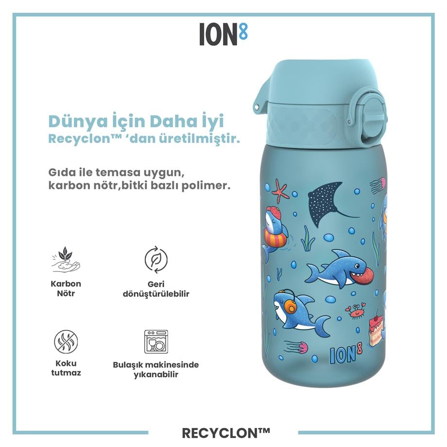 ION8ION8 - Çocuk Suluk - Mavi Köpekbalığı - 350 ml - Sızdırmaz - BPA İçermeyenI8RF350PABSHARK