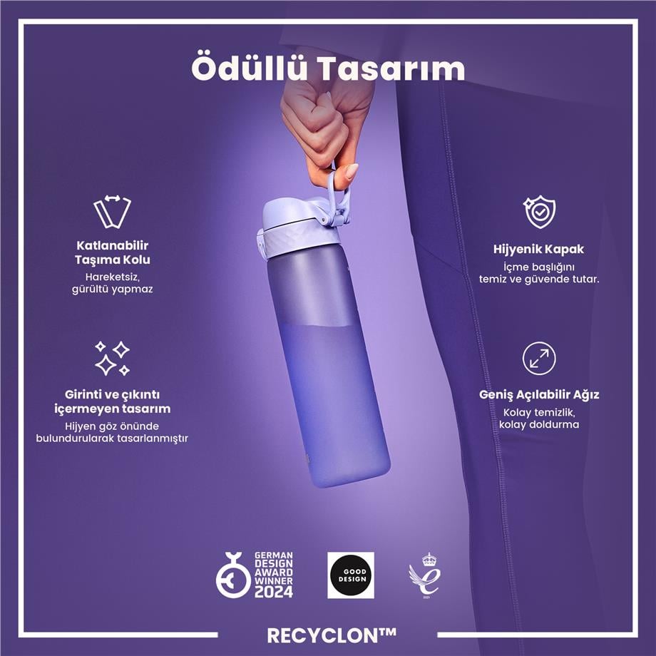 ION8ION8 - İnce Suluk - Açık Mor - 500 ml - Sızdırmaz - BPA İçermeyenI8RF500PERI