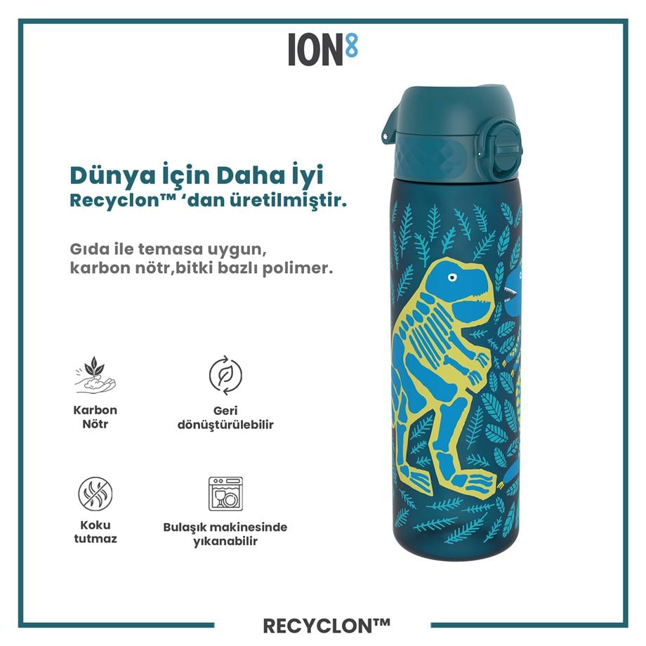 ION8ION8 - İnce Suluk - Dinozorlar - 500 ml - Sızdırmaz - BPA İçermeyenI8RF500PTDINO