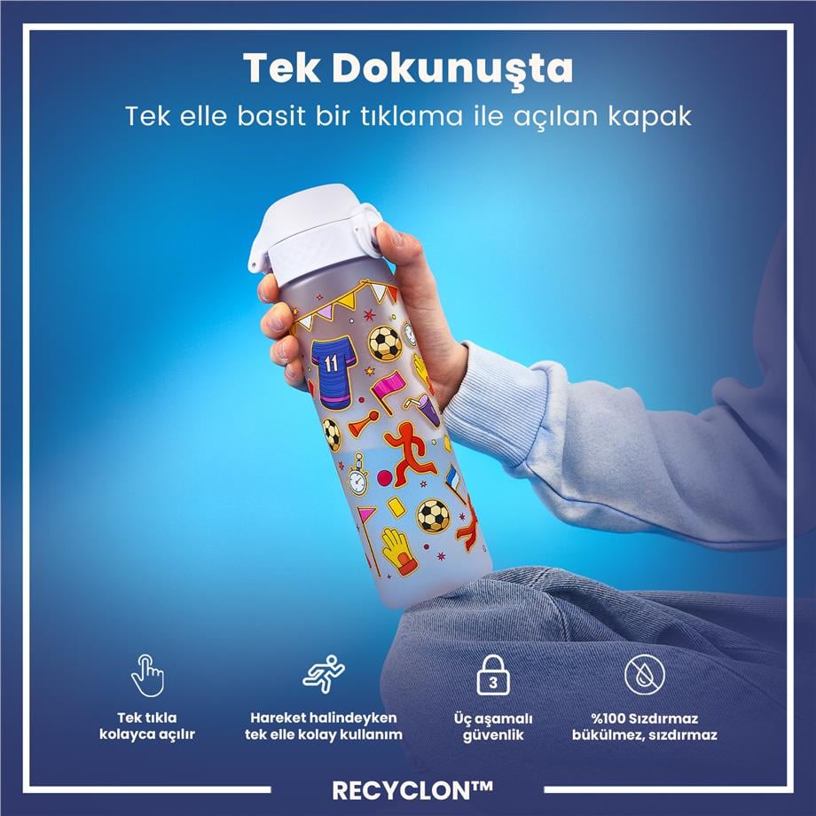 ION8ION8 - İnce Suluk - Futbol - 500 ml - Sızdırmaz - BPA İçermeyenI8RF500PIFOOT