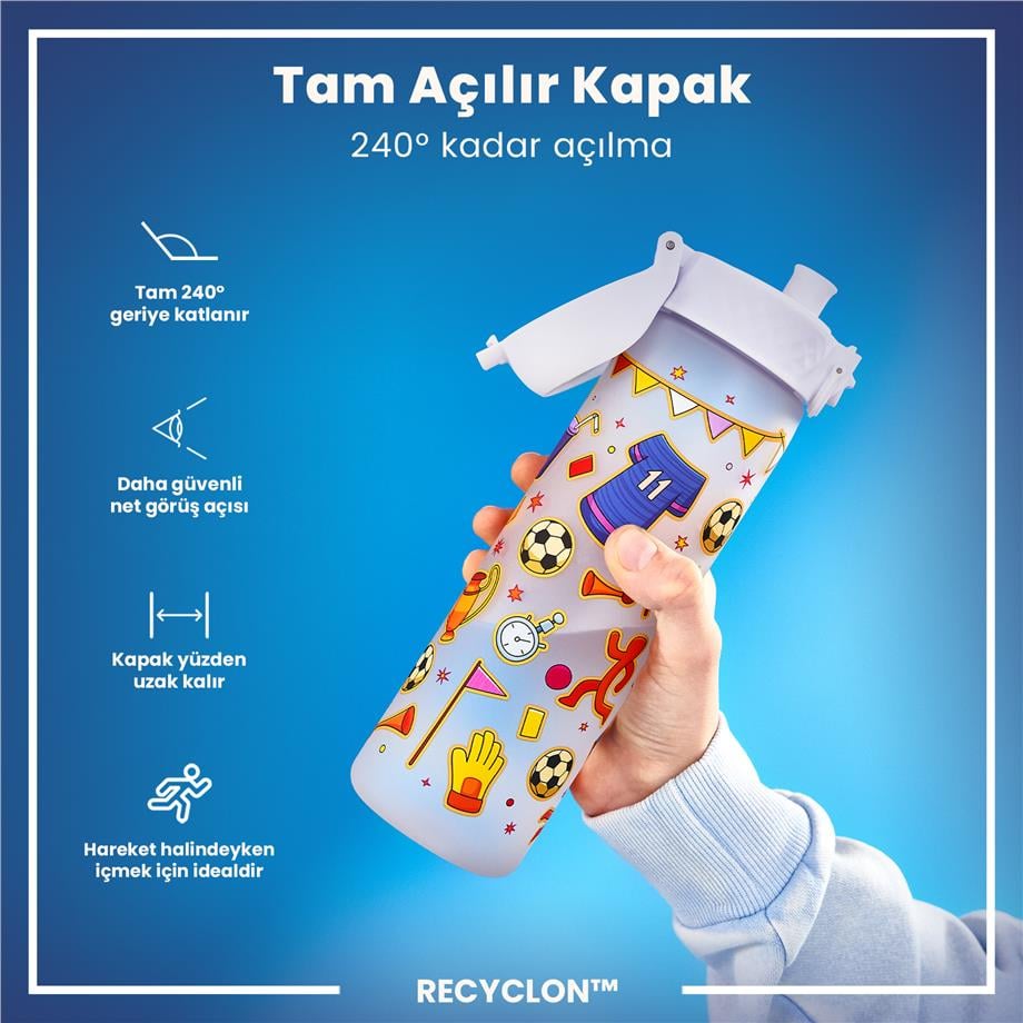 ION8ION8 - İnce Suluk - Futbol - 500 ml - Sızdırmaz - BPA İçermeyenI8RF500PIFOOT