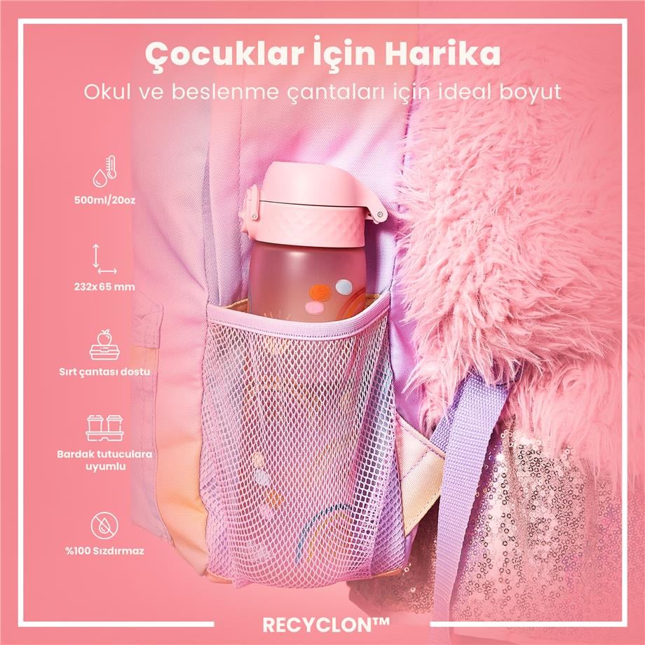 ION8ION8 - İnce Suluk - Gökkuşağı - 500 ml - Sızdırmaz - BPA İçermeyenI8RF500PPRAINB2