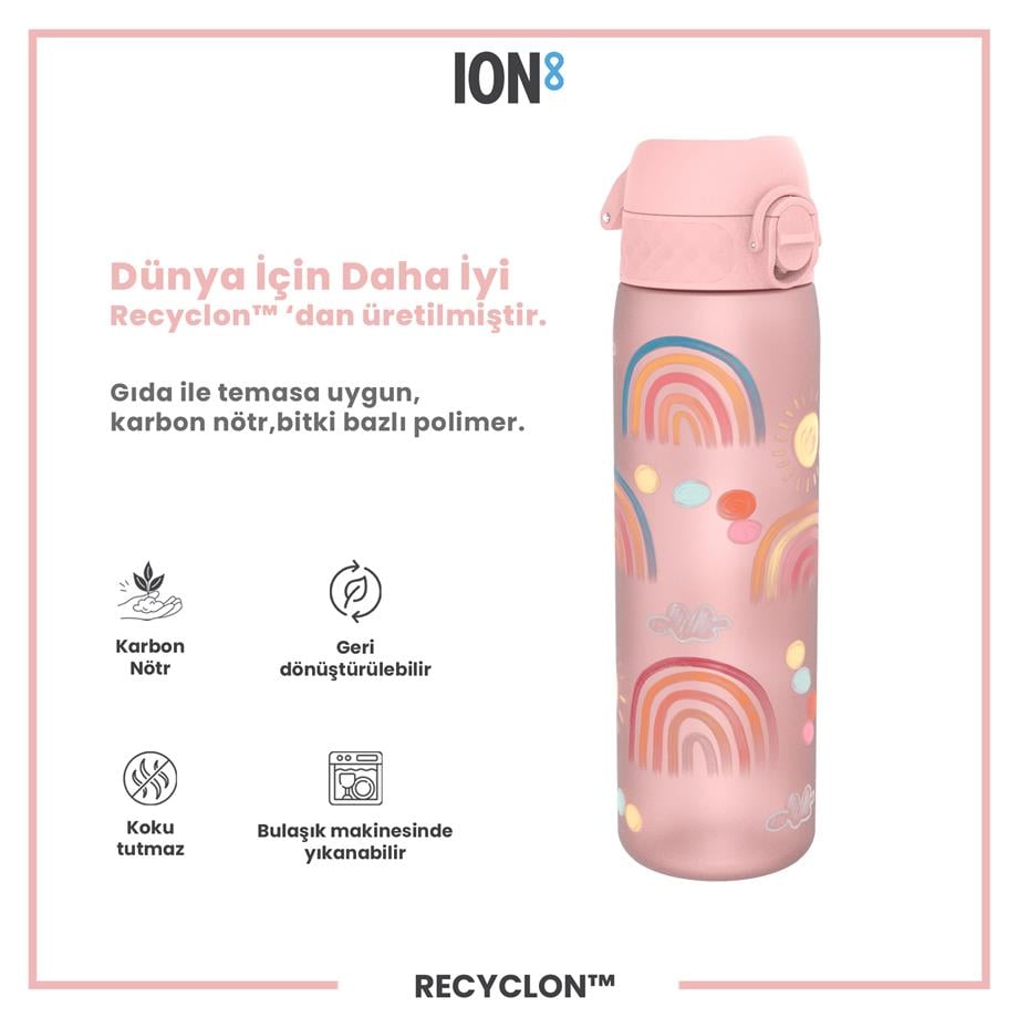 ION8ION8 - İnce Suluk - Gökkuşağı - 500 ml - Sızdırmaz - BPA İçermeyenI8RF500PPRAINB2