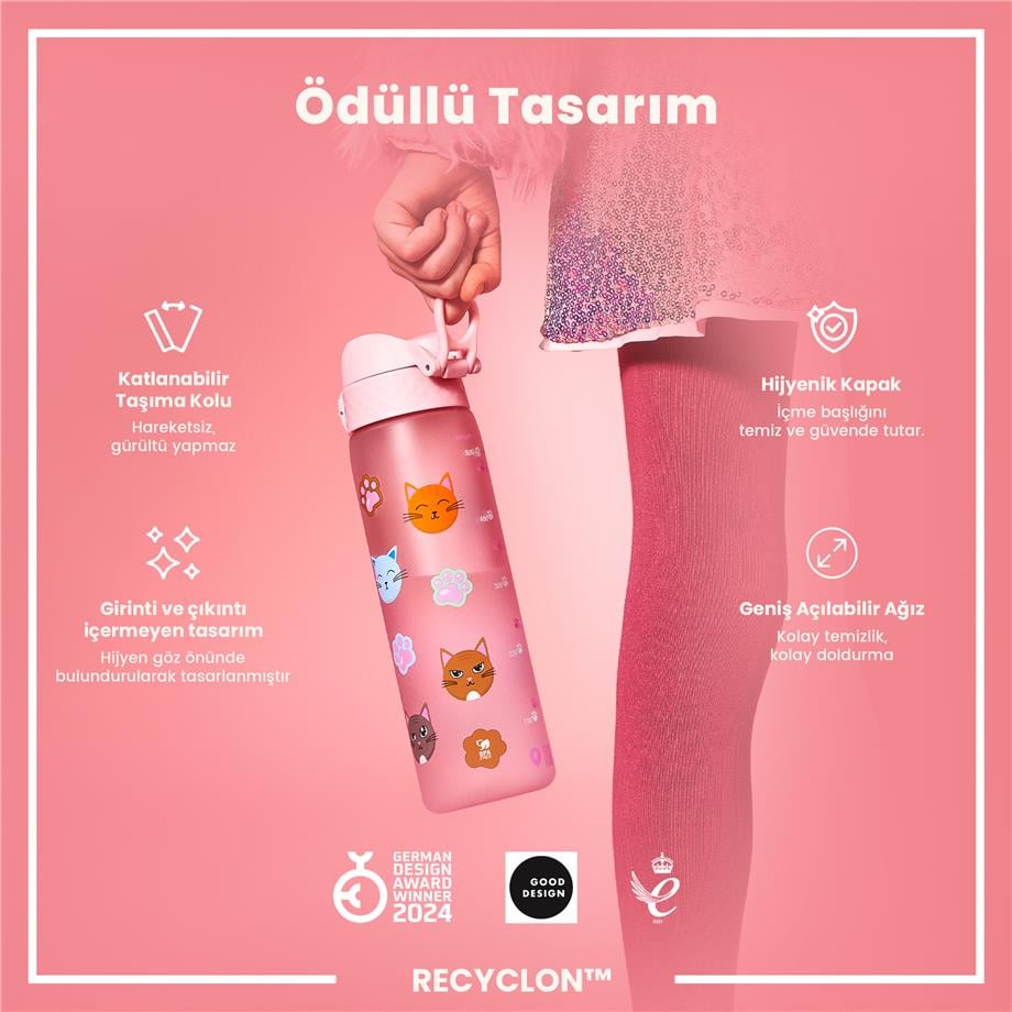 ION8ION8 - İnce Suluk - Kediler - 500 ml - Sızdırmaz - BPA İçermeyenI8RF500PRCATS