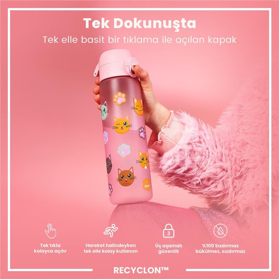 ION8ION8 - İnce Suluk - Kediler - 500 ml - Sızdırmaz - BPA İçermeyenI8RF500PRCATS