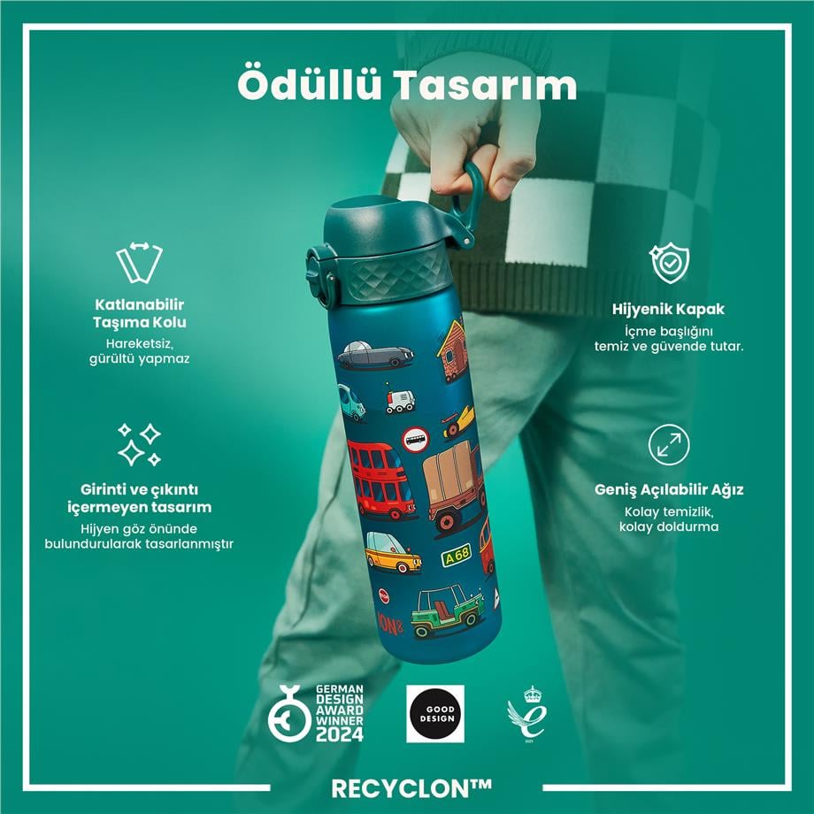 ION8ION8 - İnce Suluk - Koyu Mavi - 500 ml - Sızdırmaz - BPA İçermeyenI8RF500PAAUTO