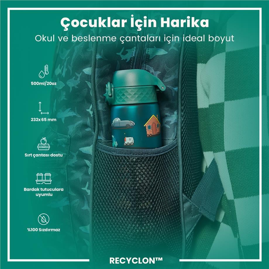 ION8ION8 - İnce Suluk - Koyu Mavi - 500 ml - Sızdırmaz - BPA İçermeyenI8RF500PAAUTO