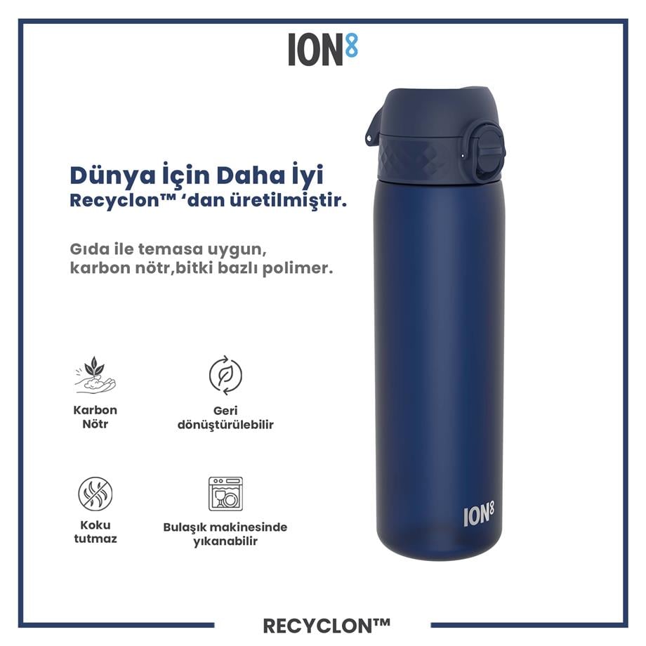ION8ION8 - İnce Suluk - Koyu Mavi - 500 ml - Sızdırmaz - BPA İçermeyenI8RF500NAV