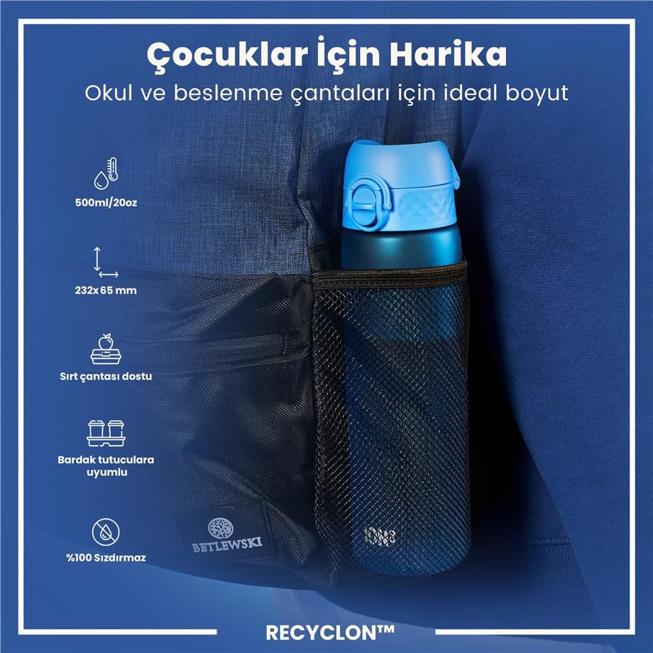 ION8ION8 - İnce Suluk - Mavi - 500 ml - Sızdırmaz - BPA İçermeyenI8RF500BLU