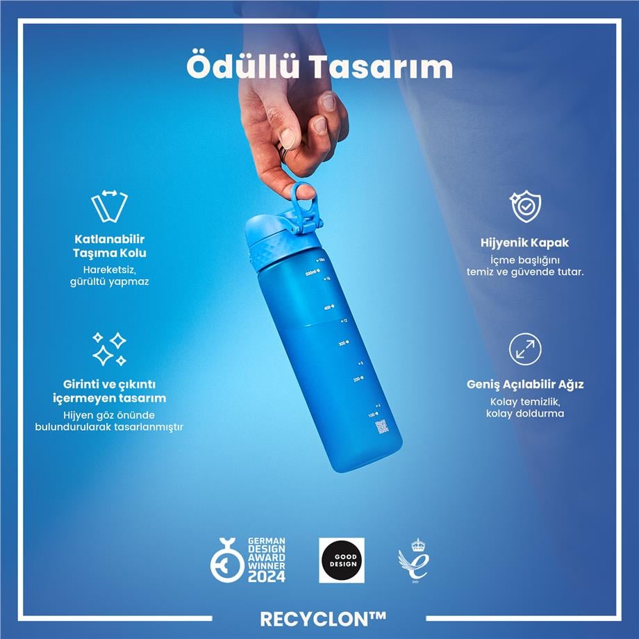 ION8ION8 - İnce Suluk - Mavi - 500 ml - Sızdırmaz - BPA İçermeyenI8RF500BLU