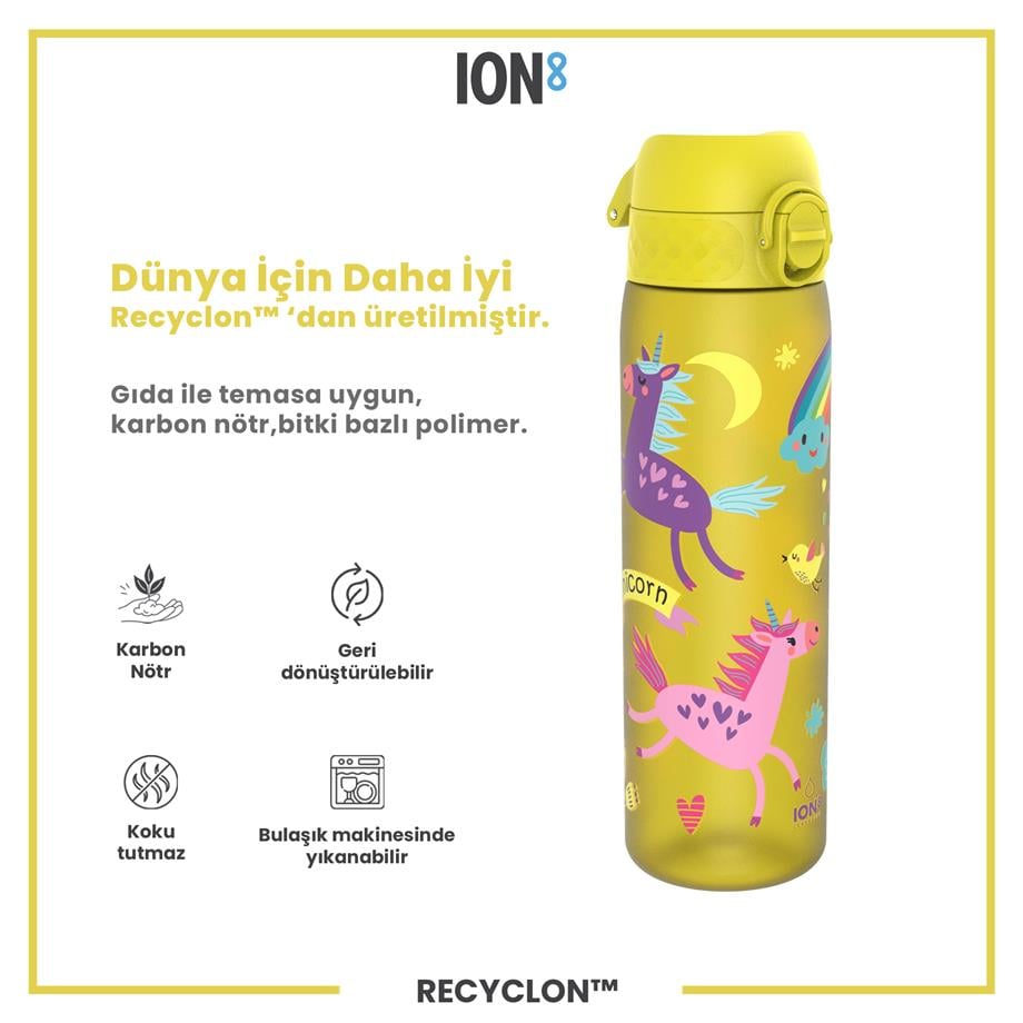 ION8ION8 - İnce Suluk - Sarı Unicorn - 500 ml - Sızdırmaz - BPA İçermeyenI8RF500PYUNIC