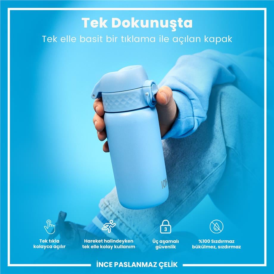 Ion8Ion8 - Paslanmaz Çelik Çocuk Suluk - Alaska Mavisi - 400 ml - SızdırmazI8SS400ABLU2