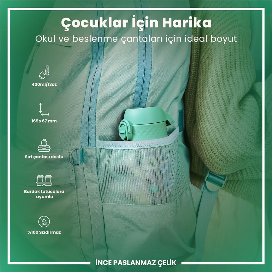 Ion8Ion8 - Paslanmaz Çelik Çocuk Suluk - Çiftlik Hayvanları - 400 ml - SızdırmazI8SS400PTFARMA