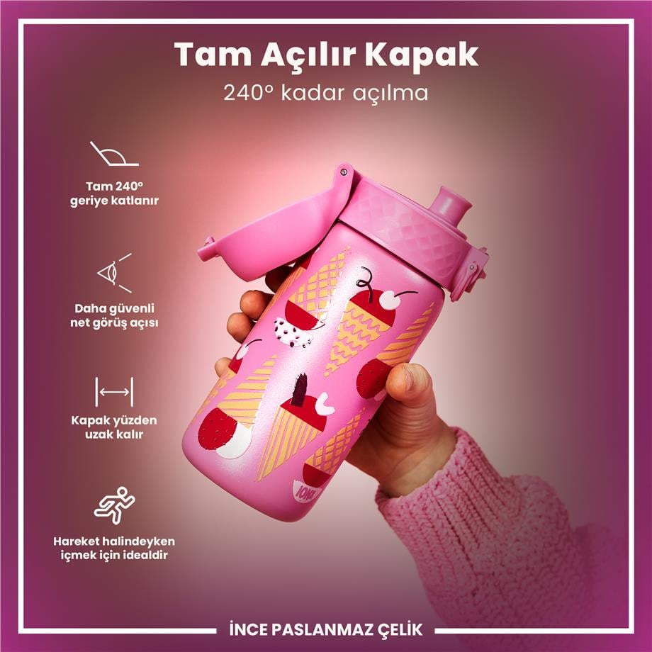 Ion8Ion8 - Paslanmaz Çelik Çocuk Suluk - Dondurma - 400 ml - SızdırmazI8SS400PPICECR