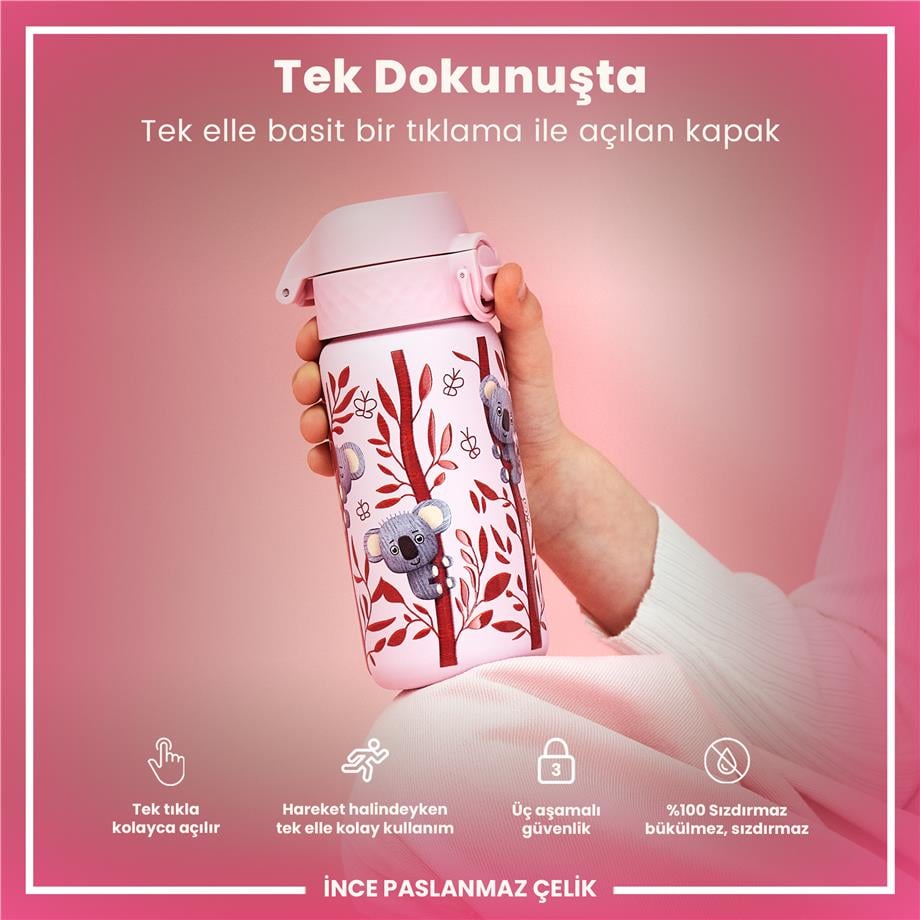 Ion8Ion8 - Paslanmaz Çelik Çocuk Suluk - Koala - 400 ml - SızdırmazI8SS400PPKOALA