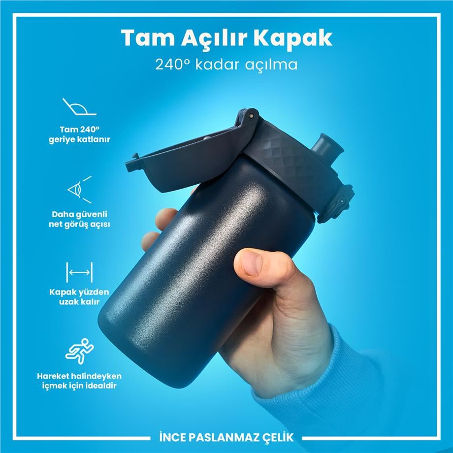 Ion8Ion8 - Paslanmaz Çelik Çocuk Suluk - Koyu Lavicert - 400 ml - SızdırmazI8SS400ANAVY