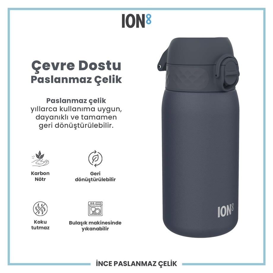 Ion8Ion8 - Paslanmaz Çelik Çocuk Suluk - Koyu Lavicert - 400 ml - SızdırmazI8SS400ANAVY