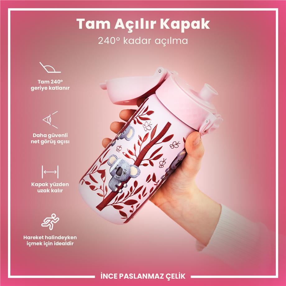 Ion8Ion8 - Paslanmaz Çelik Çocuk Suluk - Koala - 400 ml - SızdırmazI8SS400PPKOALA