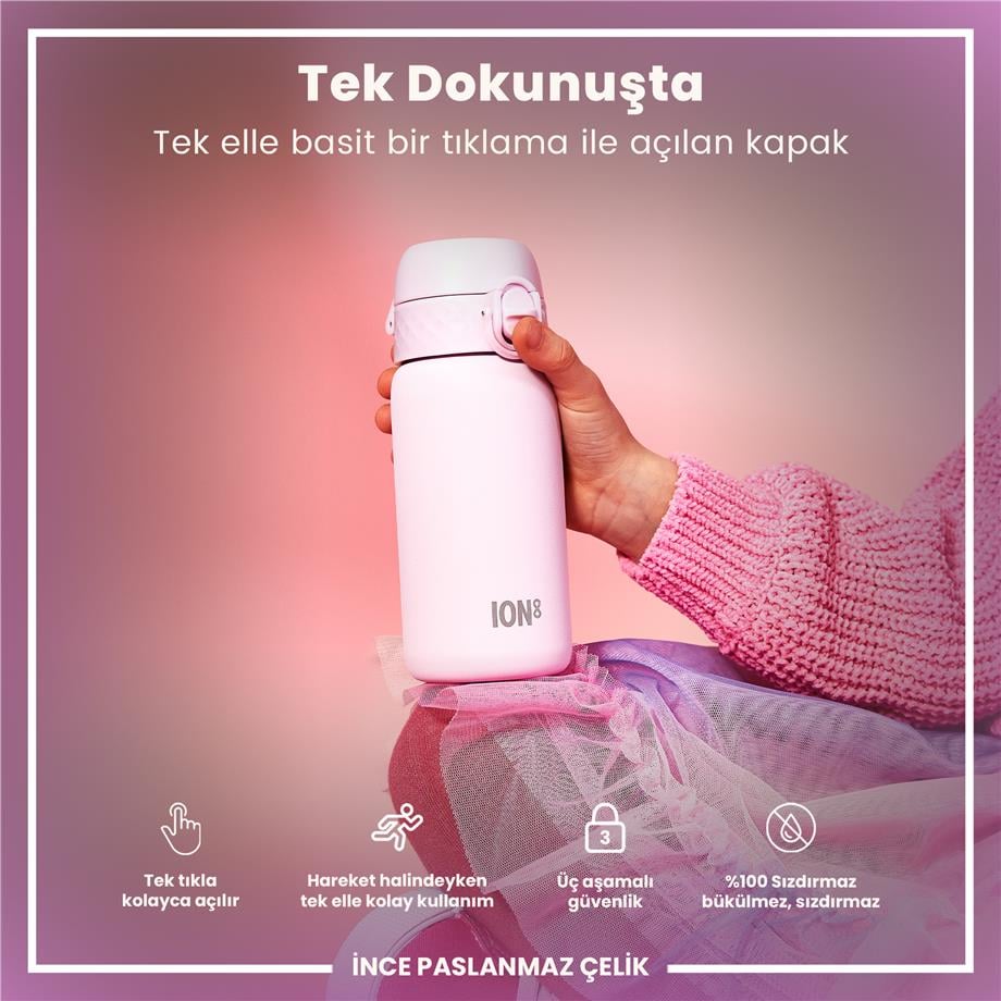 Ion8Ion8 - Paslanmaz Çelik Çocuk Suluk - Leylak - 400 ml - SızdırmazI8SS400LIL2