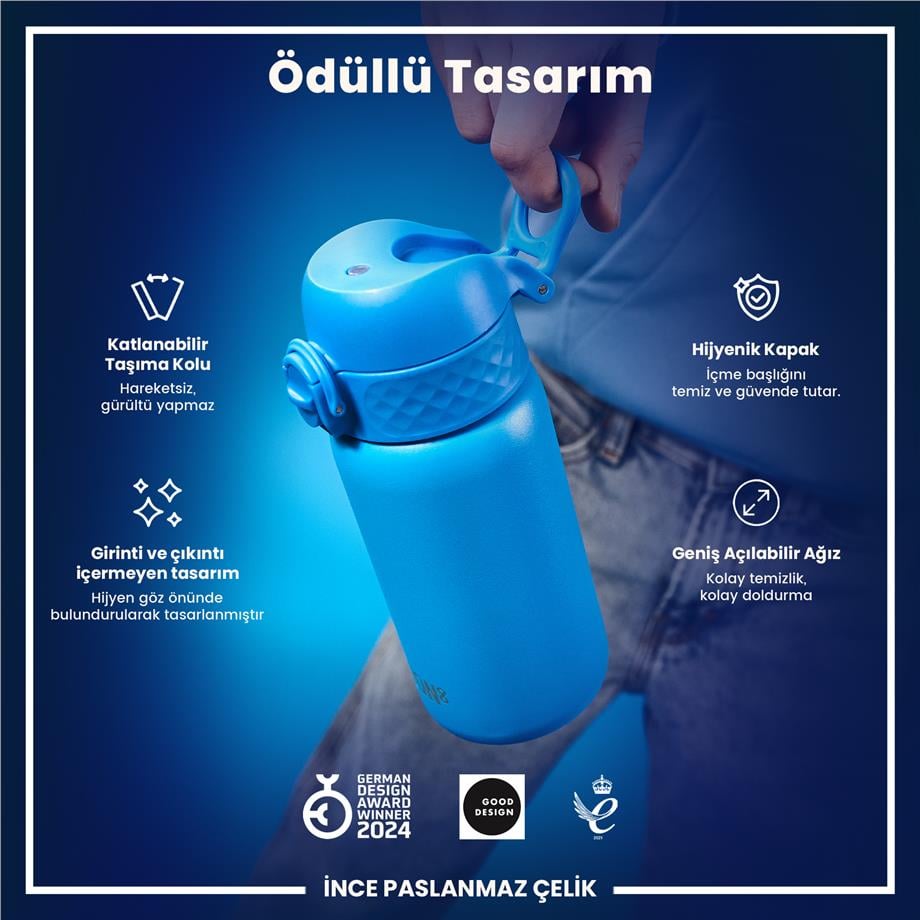 Ion8Ion8 - Paslanmaz Çelik Çocuk Suluk - Mavi - 400 ml - SızdırmazI8SS400BLU