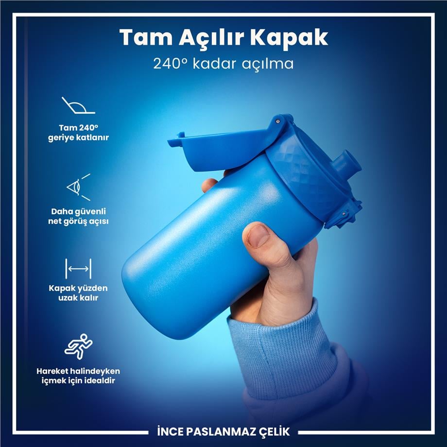 Ion8Ion8 - Paslanmaz Çelik Çocuk Suluk - Mavi - 400 ml - SızdırmazI8SS400BLU