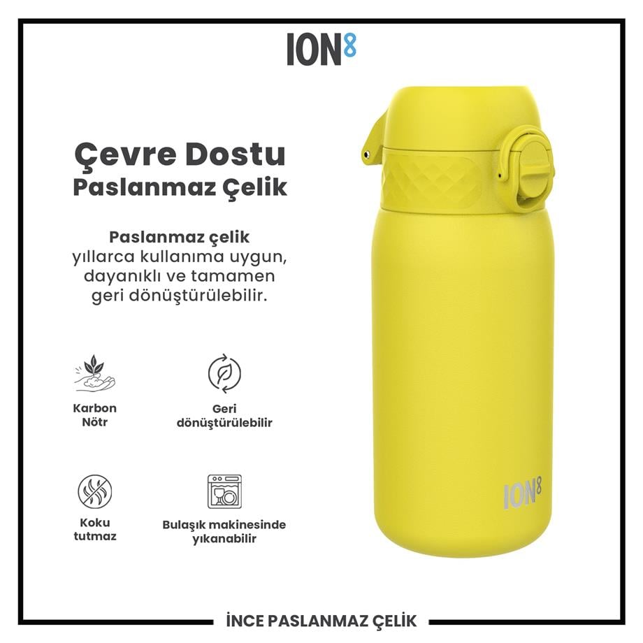 Ion8Ion8 - Paslanmaz Çelik Çocuk Suluk - Sarı - 400 ml - SızdırmazI8SS400YEL